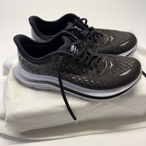 Hoka Kawana Black and White Athletic Running Shoes Size 9.5D